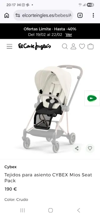 Pack Asiento CYBEX Mios Off White