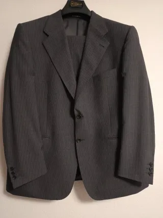 Traje chaqueta gris rayas mujer Talla 58 Dustin