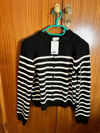 Jersey H&M rayas blanco y negro Talla S