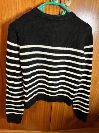 Jersey H&M rayas blanco y negro Talla S