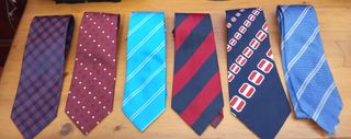 Lote 6 Corbatas Hombre Azul y Rojo