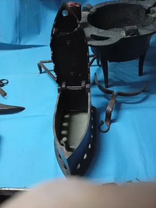 Plancha carbón y hornilla antigua