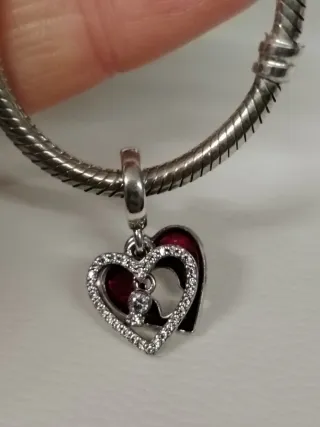 Charm Pandora Cuore Doppio Rosso Zirconi Originale