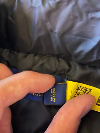 Casaco Puffer Ralph Lauren Preto Logo Branco