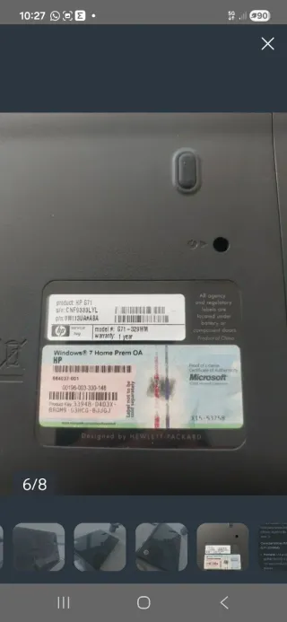 Portátil de 17 pulgadas, HP G71 17 Negro/Plata