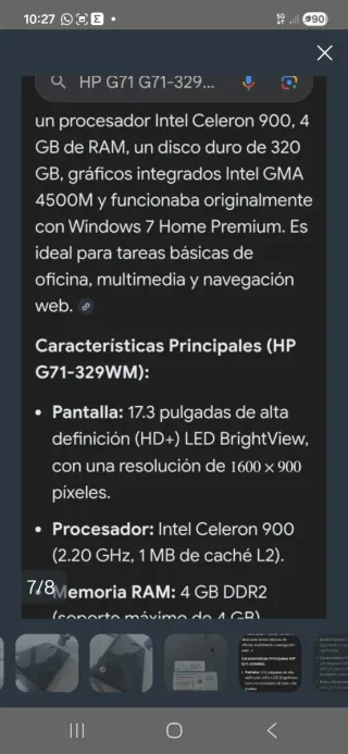 Portátil de 17 pulgadas, HP G71 17 Negro/Plata