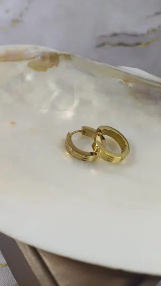 Aros Vintage Love Chapado Oro 18k