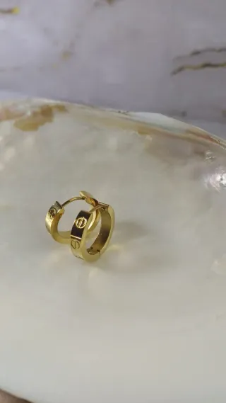 Aros Vintage Love Chapado Oro 18k