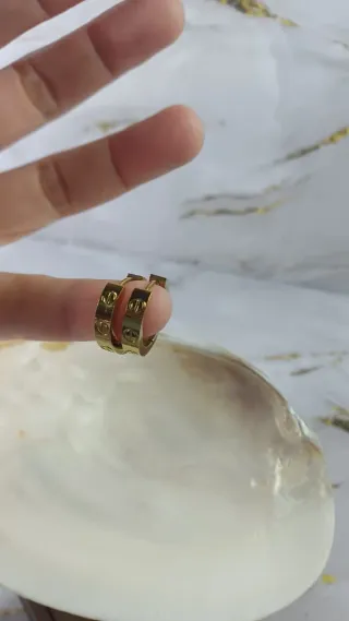 Aros Vintage Love Chapado Oro 18k