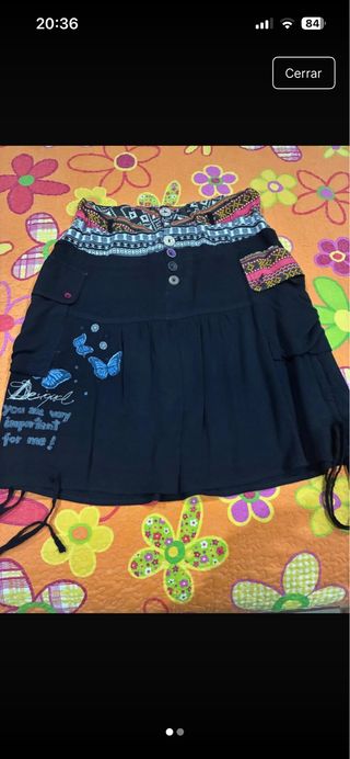 Falda Desigual Negra Talla M