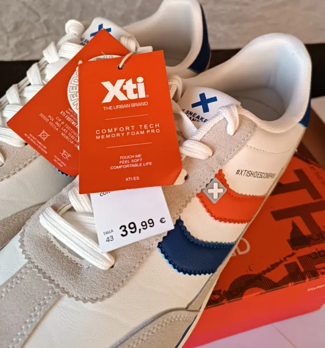 Zapatillas Xti Hombre Talla 43 Beige/Blanco