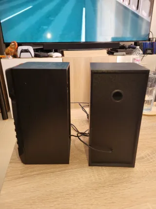 Pequeños Altavoces USB Negros con Luz