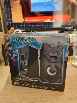 Pequeños Altavoces USB Negros con Luz