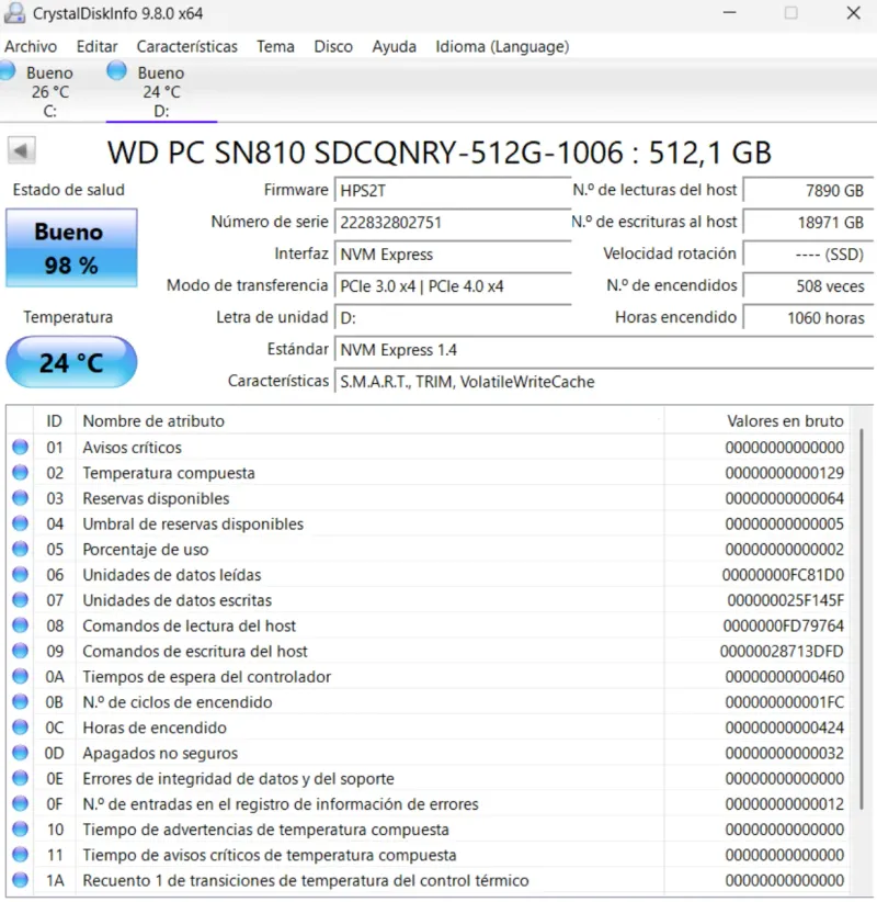 SSD NVMe Western Digital SN810 512GB PCIe 4.0 afbeelding 3