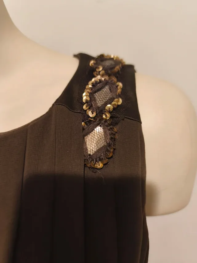 Vestido Síntesis Marrón chocolate T40