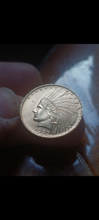 Moneda 1932 Cabeza de indio oro,media onza