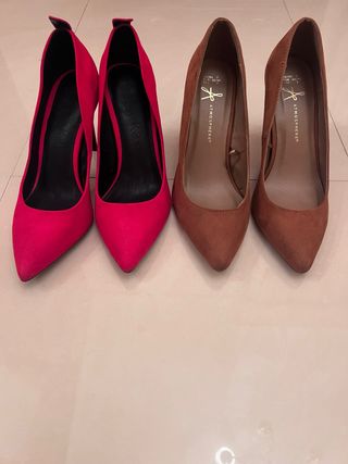 Lote 2 pares zapatos tacón talla 40