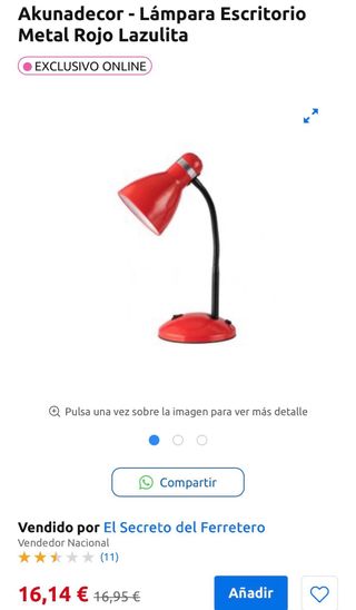 2 Lámparas de Mesa Flexo Rojas