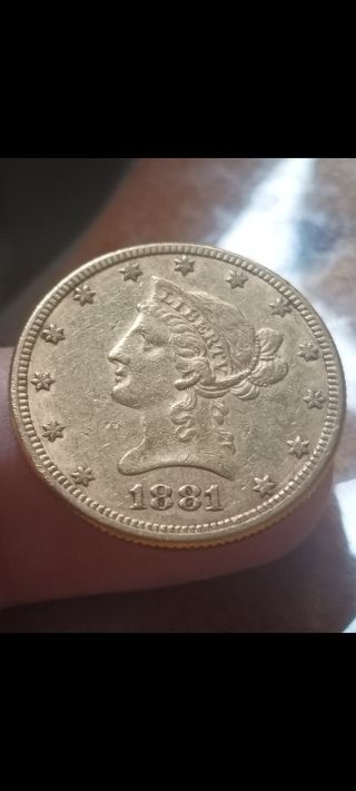 Moneda 1881 Liberty,media onza oro americano