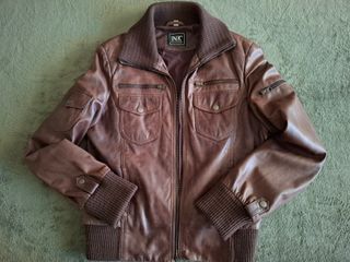 Cazadora Bomber Piel Mujer INK Marrón