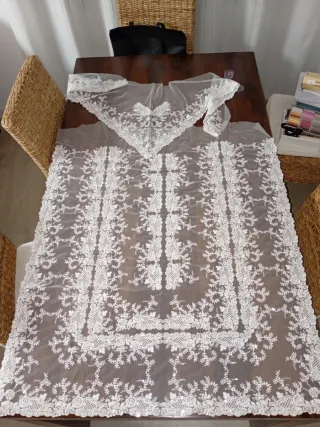 Manteletas de tul plateado