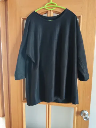 Jersey mujer mangas tres cuartos negro