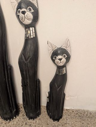 Set 3 Gatti Neri Decorativi
