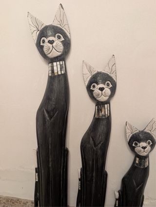 Set 3 Gatti Neri Decorativi