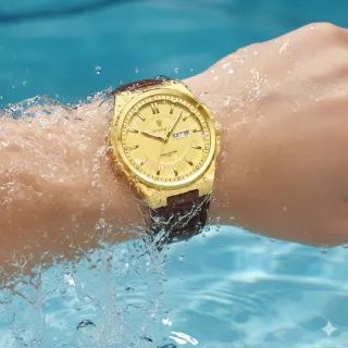 Reloj POEDAGAR Dorado y Marrón Hombre