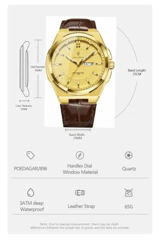 Reloj POEDAGAR Dorado y Marrón Hombre