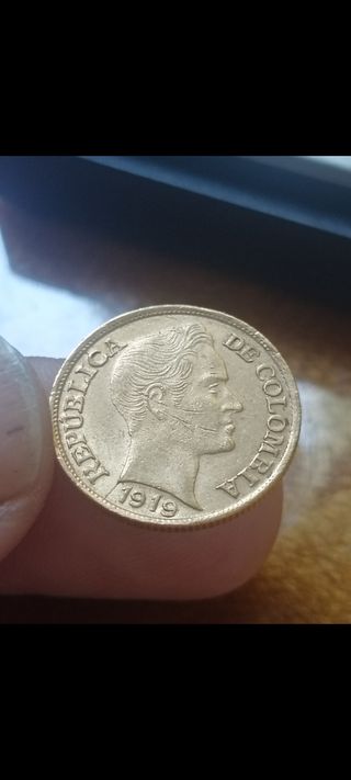 Moneda República de Colombia 1919,5 pesos oro