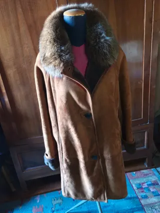 Cappotto in shearling con pelliccia
