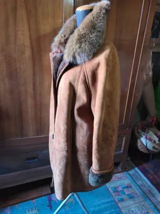 Cappotto in shearling con pelliccia