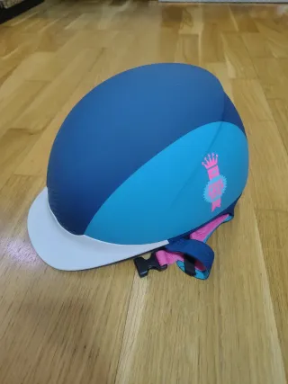 Casco hípica niño/niña azul y turquesa