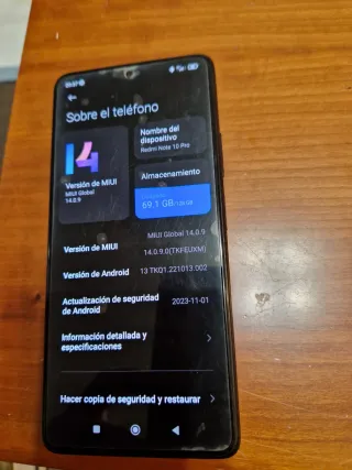 Xiaomi Redmi Note 10 Pro+caja+cargador.