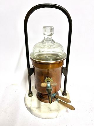 Caffettiera antica rame e marmo