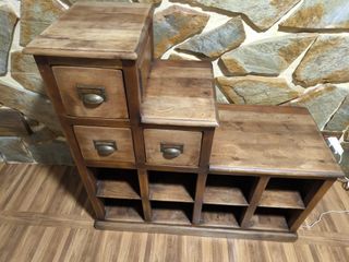 Mueble Escalera Madera Cajones Estantería