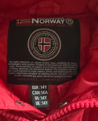 Chaqueta Plumas Geographical Norway Unisex Roja