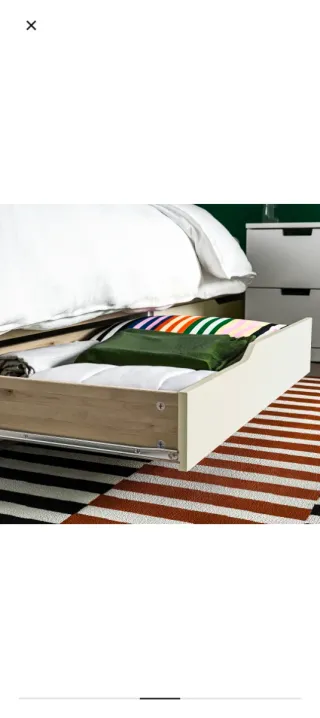 Cama IKEA MANDAL con cajones NEGROS