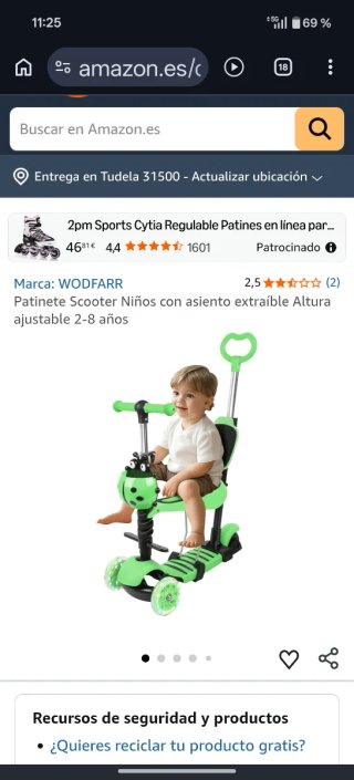 Patinete azul evolutivo