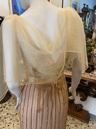 Abito da cerimonia donna beige/oro