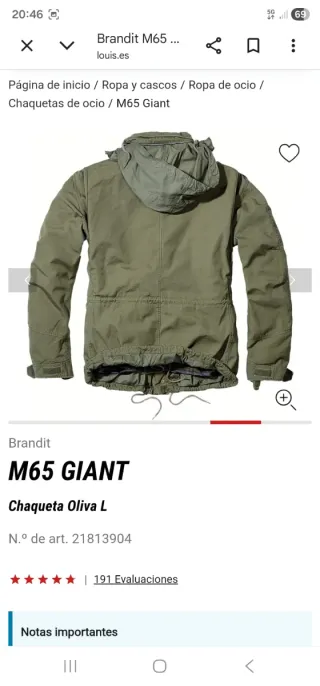 Chaqueta Brandit M65 Giant Talla xxl
