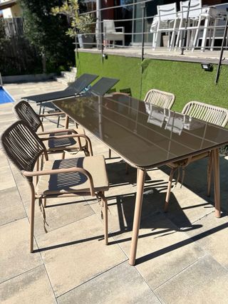 Conjunto de mesa y 4 sillas de exterior/terraza