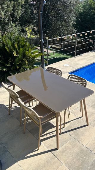 Conjunto de mesa y 4 sillas de exterior/terraza