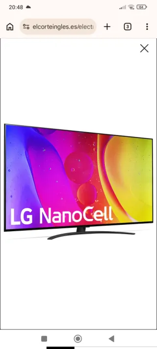TV LG NanoCell 65 Panel Nuevo sustituido por rotur