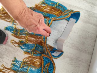 Traje Danza Vientre Azul y Dorado