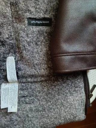 Abrigo Adolfo Dominguez Marrón y Gris