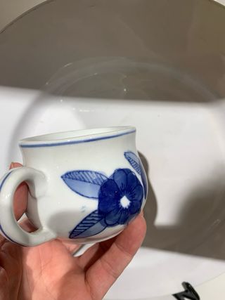 Set 6 tazze porcellana fiori blu