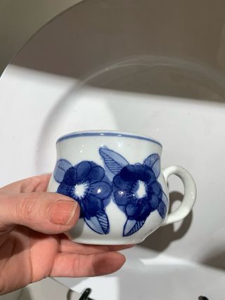 Set 6 tazze porcellana fiori blu