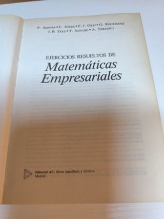 Matemáticas Empresariales1 y 2 EjerciciosResueltos